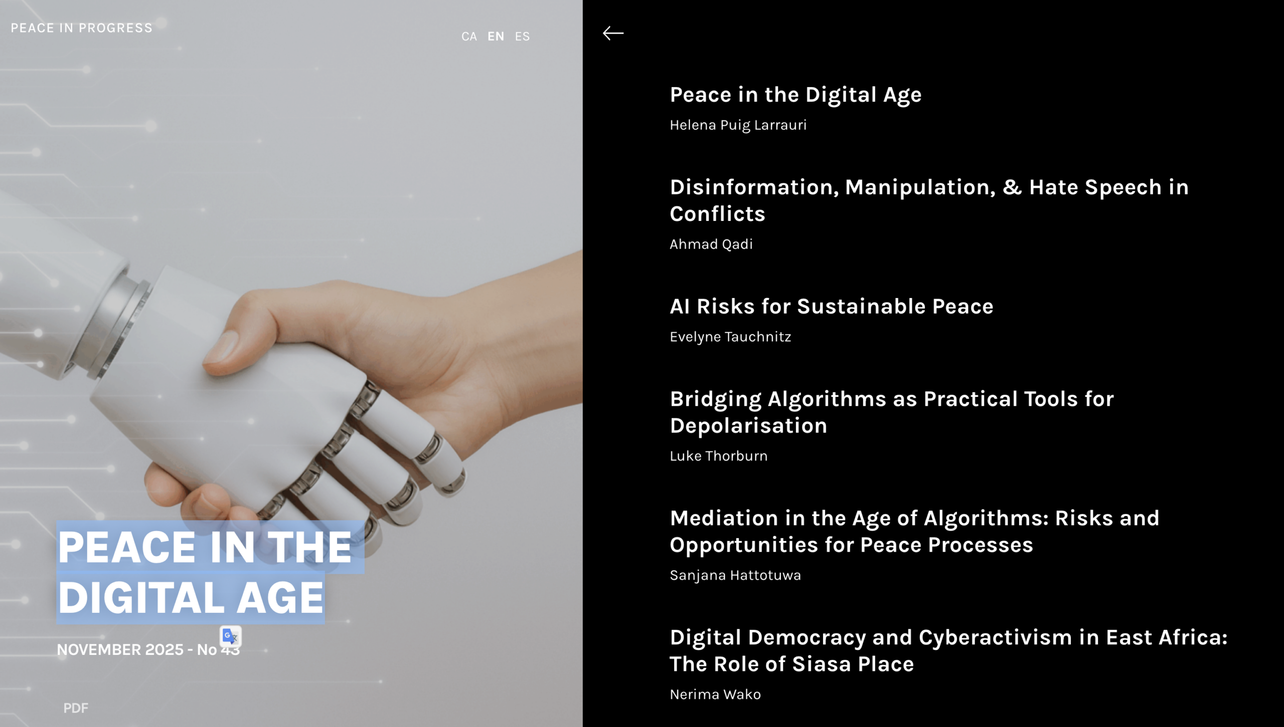 Peace in Progress: Peace in the Digital Age (2025)